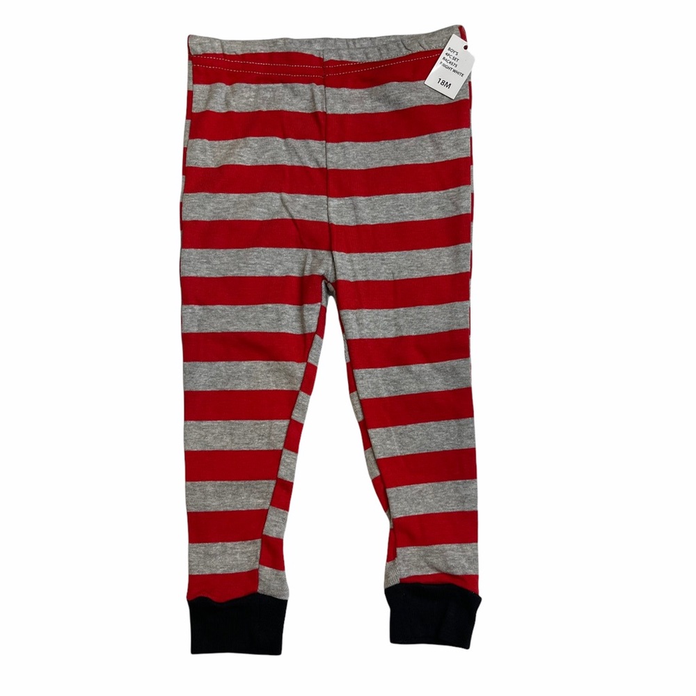 Koalakids Striped Pajama Pants Red Gray 18 Months